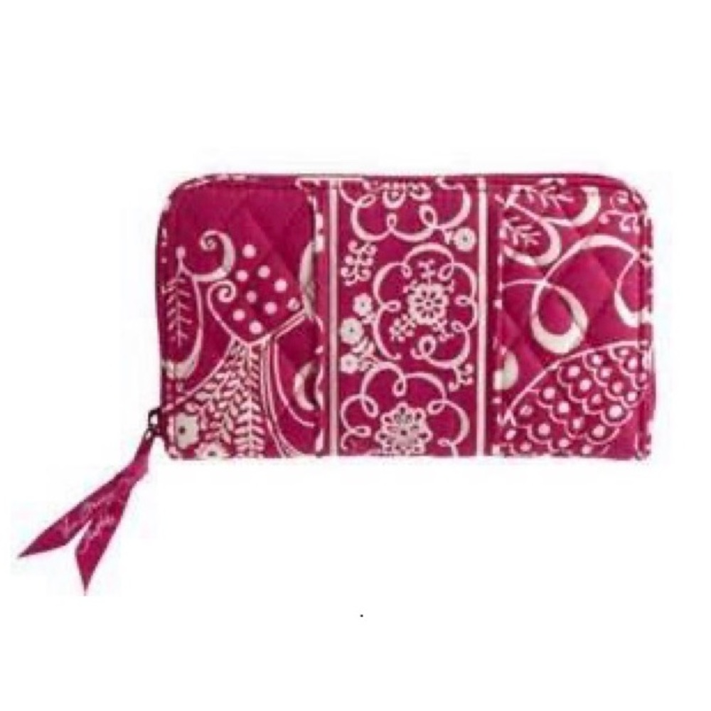 VERA BRADLEY Accordion Wallet Twirly Birds Pink